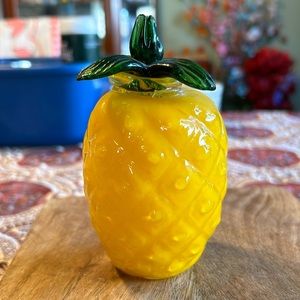 Vintage Murano Blown Style Glass Art Pineapple Fruit Figurine